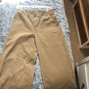 Madewell tan wide leg pants